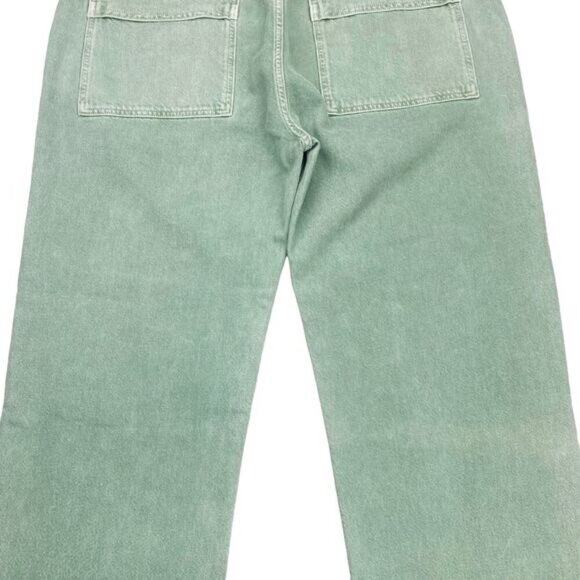 NWT AGOLDE Cooper Cargo High Rise Straight Leg Jean Sz 34 Salamander Green - Picture 15 of 16